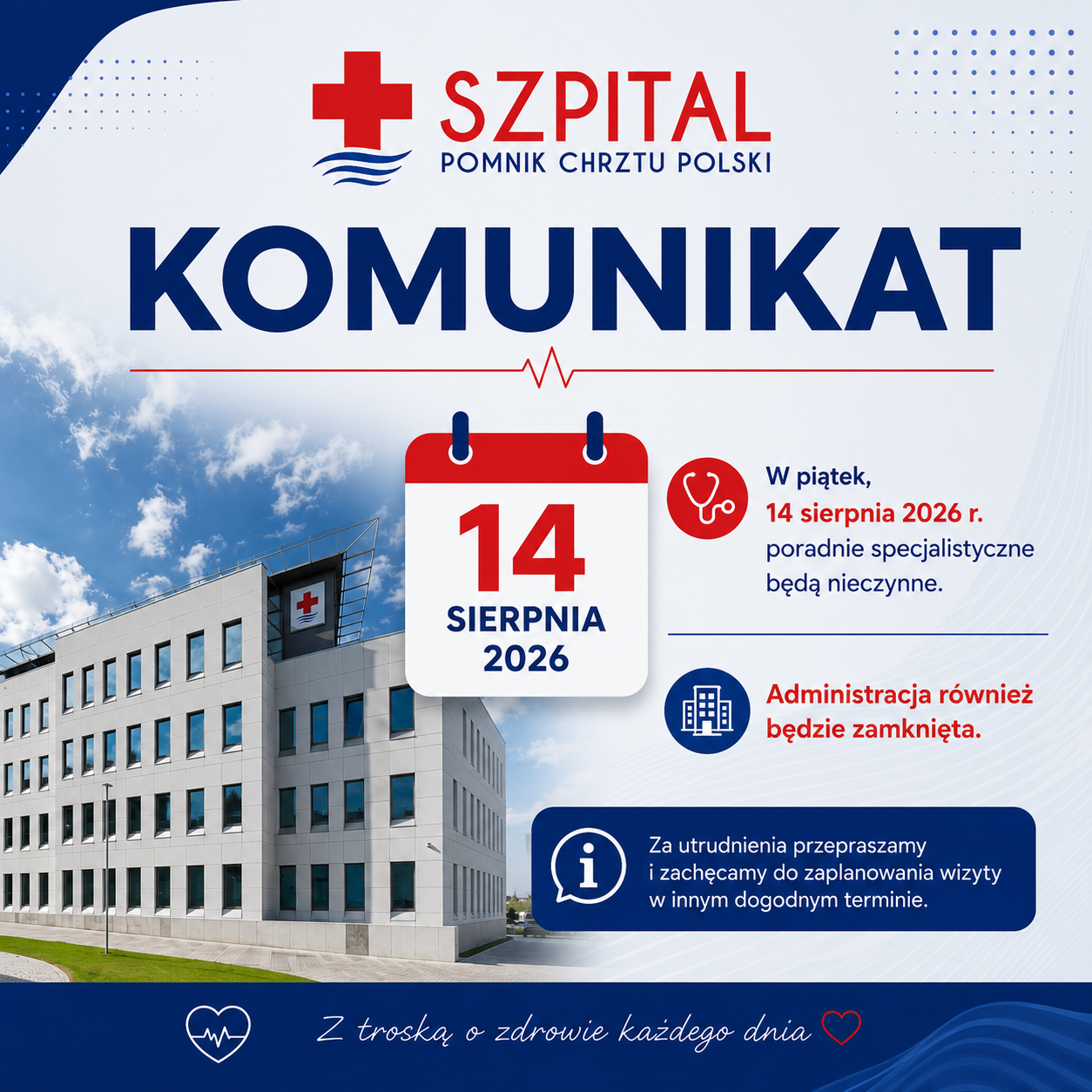Komunikat dot. funkcjonowania poradni i administracji 14 sierpnia 2026