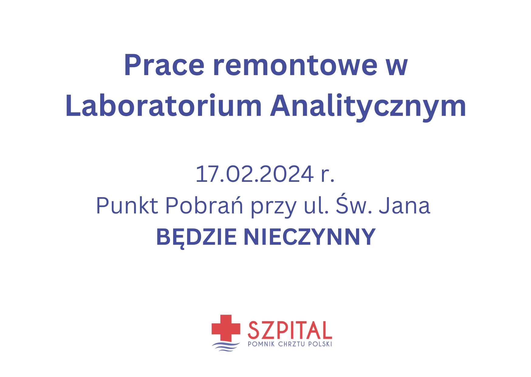 17.02.2024 - Prace remontowe w Laboratorium Analitycznym