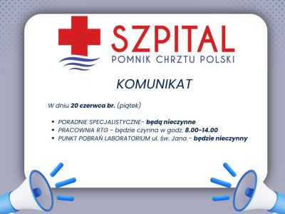 Komunikat dot. pracy w dniu 20 czerwca br.