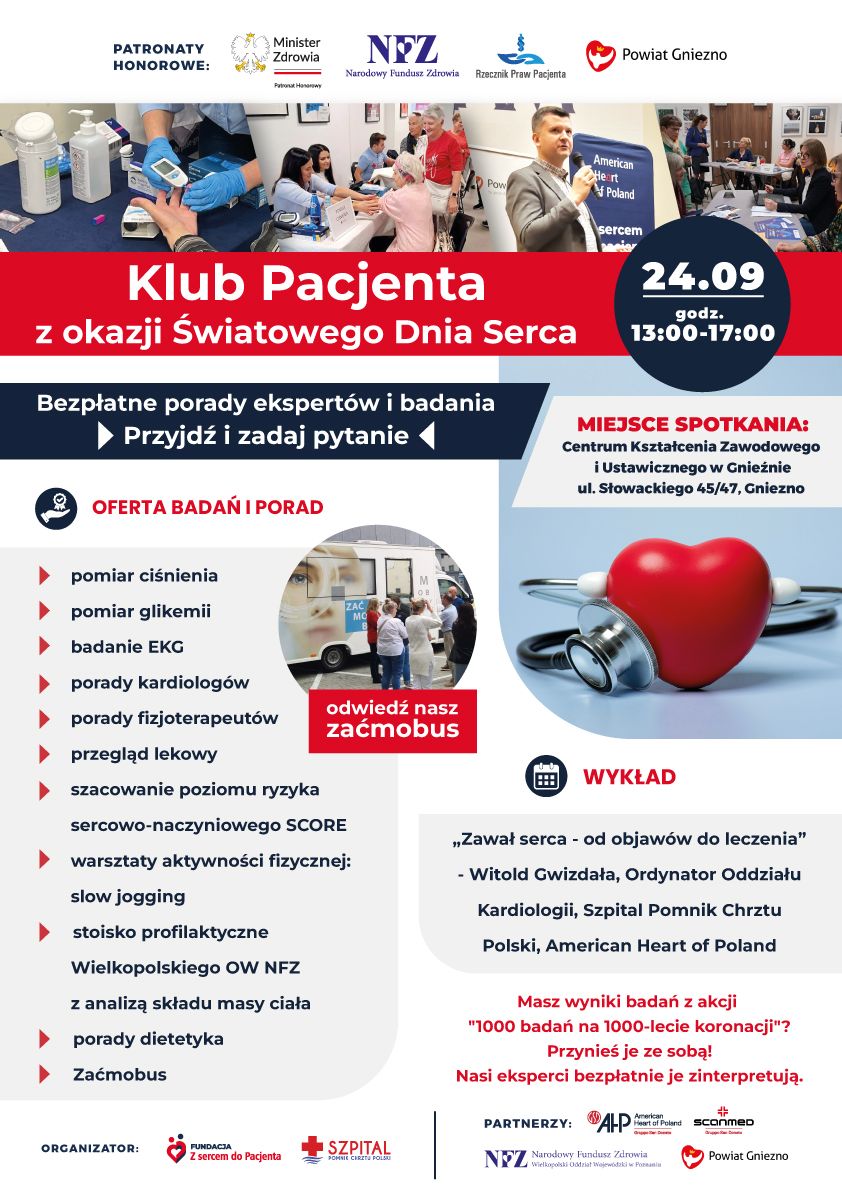 Klub Pacjenta zaprasza na Światowy Dzień Serca