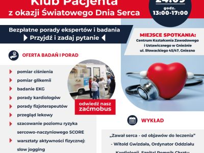 Klub Pacjenta zaprasza na Światowy Dzień Serca